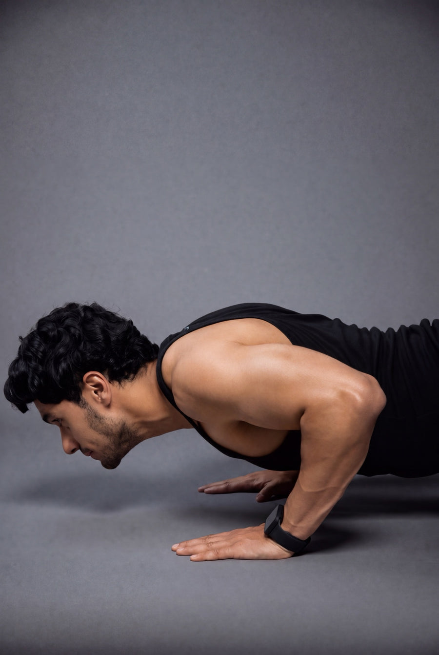 Push-ups in the studio